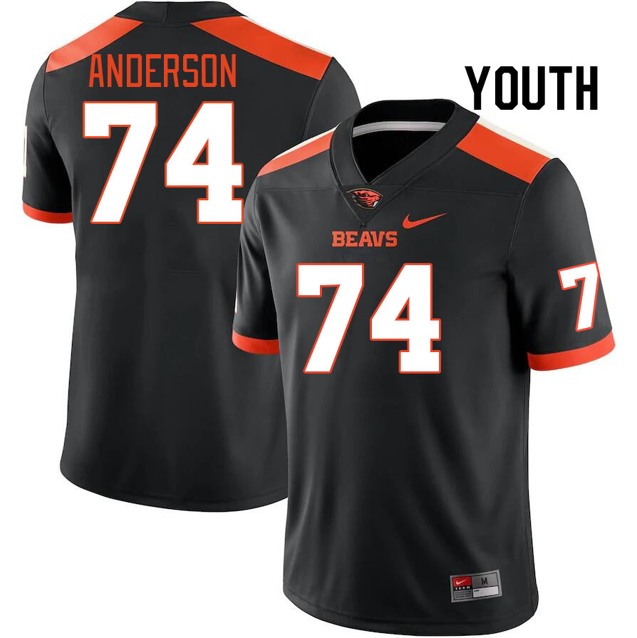 Youth #74 Jacob Anderson Oregon State Beavers College Football Jerseys Stitched-Black